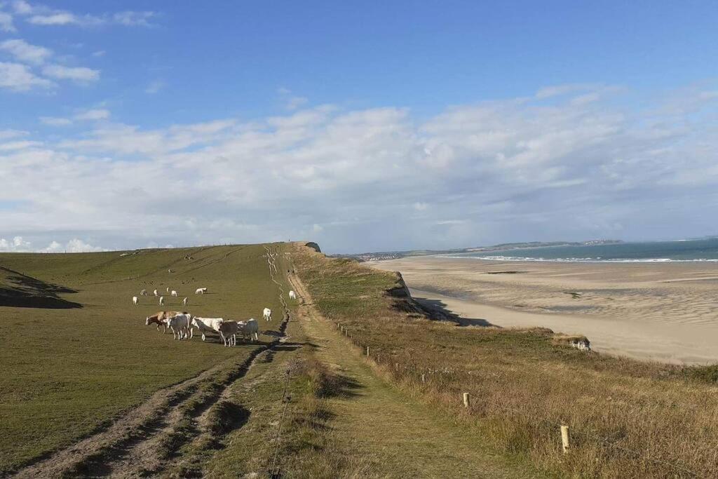 La cabane du sentier, logement original en bois et sur pilotis avec beau jardin et très proche de la mer Sangatte Esterno foto